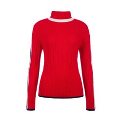 Fera Meister Toni Mock Sweater Women's in Red White Navy